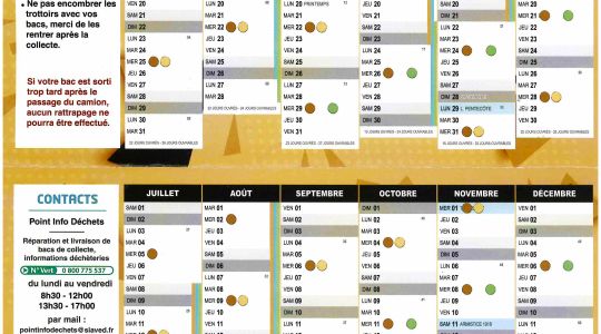 Calendrier du SIAVED 2023