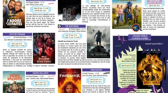 cinéma programme de juin