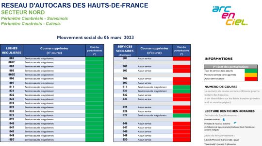 greve bus arc en ciel LUNDI 6 mars