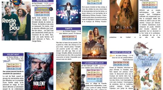 Programme du Cinéma pour Janvier