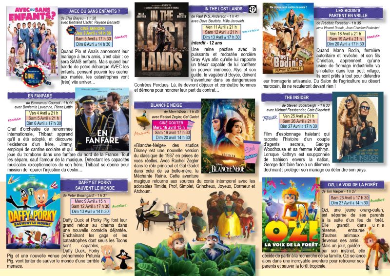 Au cinéma en Avril