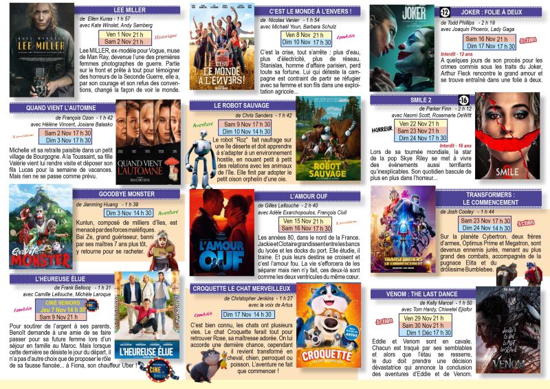 Au cinéma en Novembre