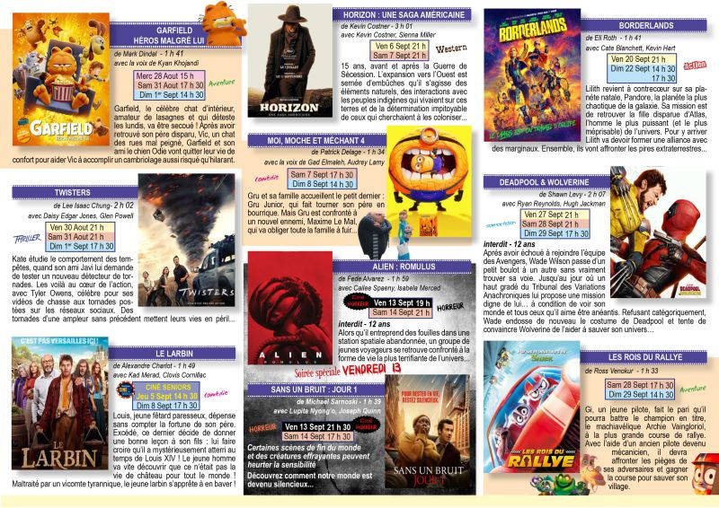 Au cinéma en Septembre