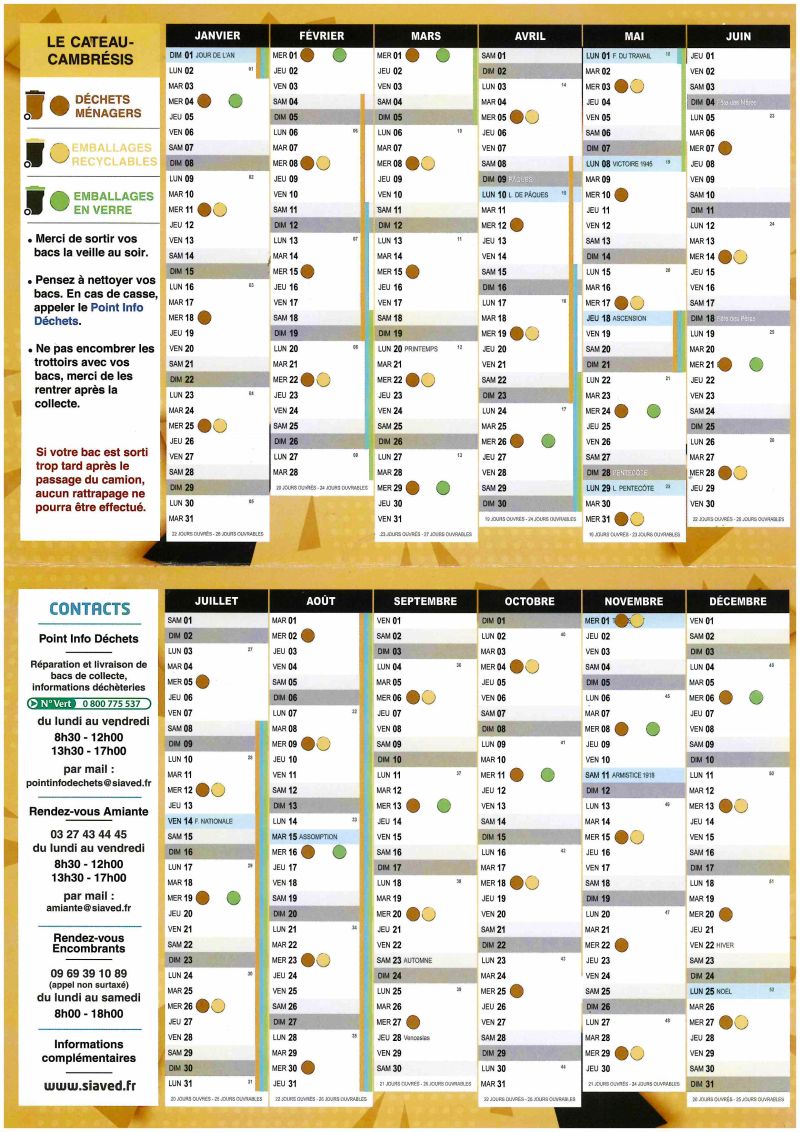 Calendrier du SIAVED 2023