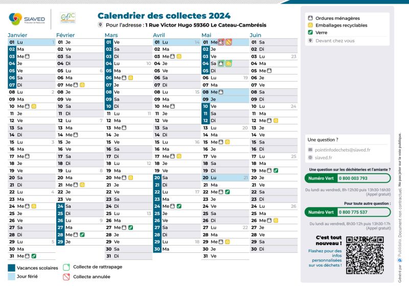 Calendrier du SIAVED