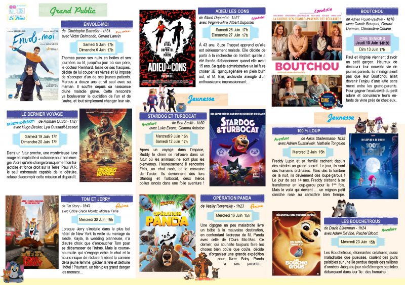 Cinéma programme de juin 2021