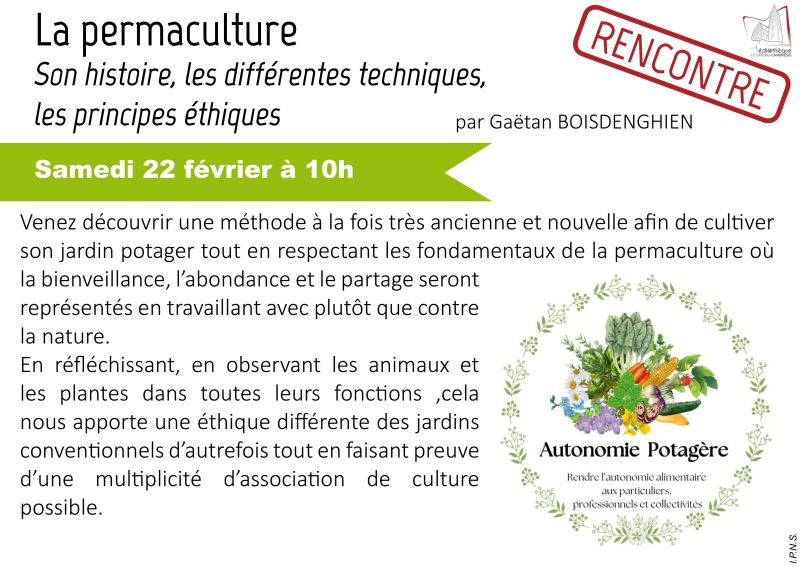 CONFERENCE A LA MEDIATHEQUE : LA PERMACULTURE