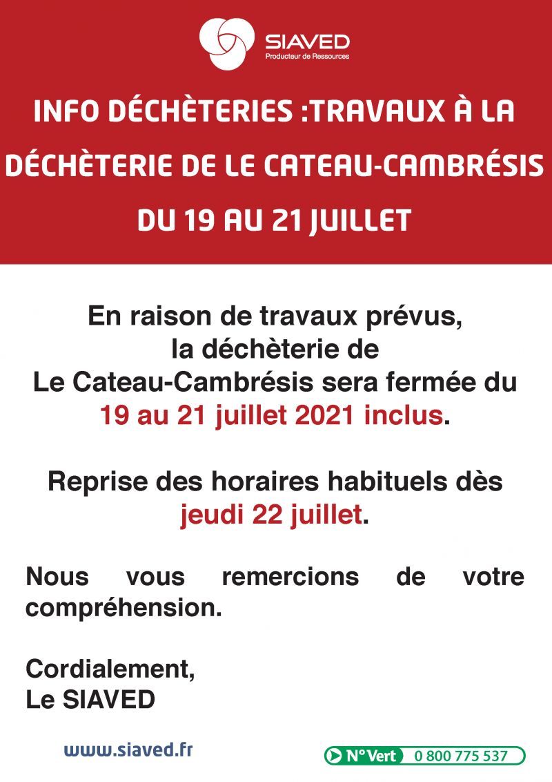 Travaux à la déchèterie